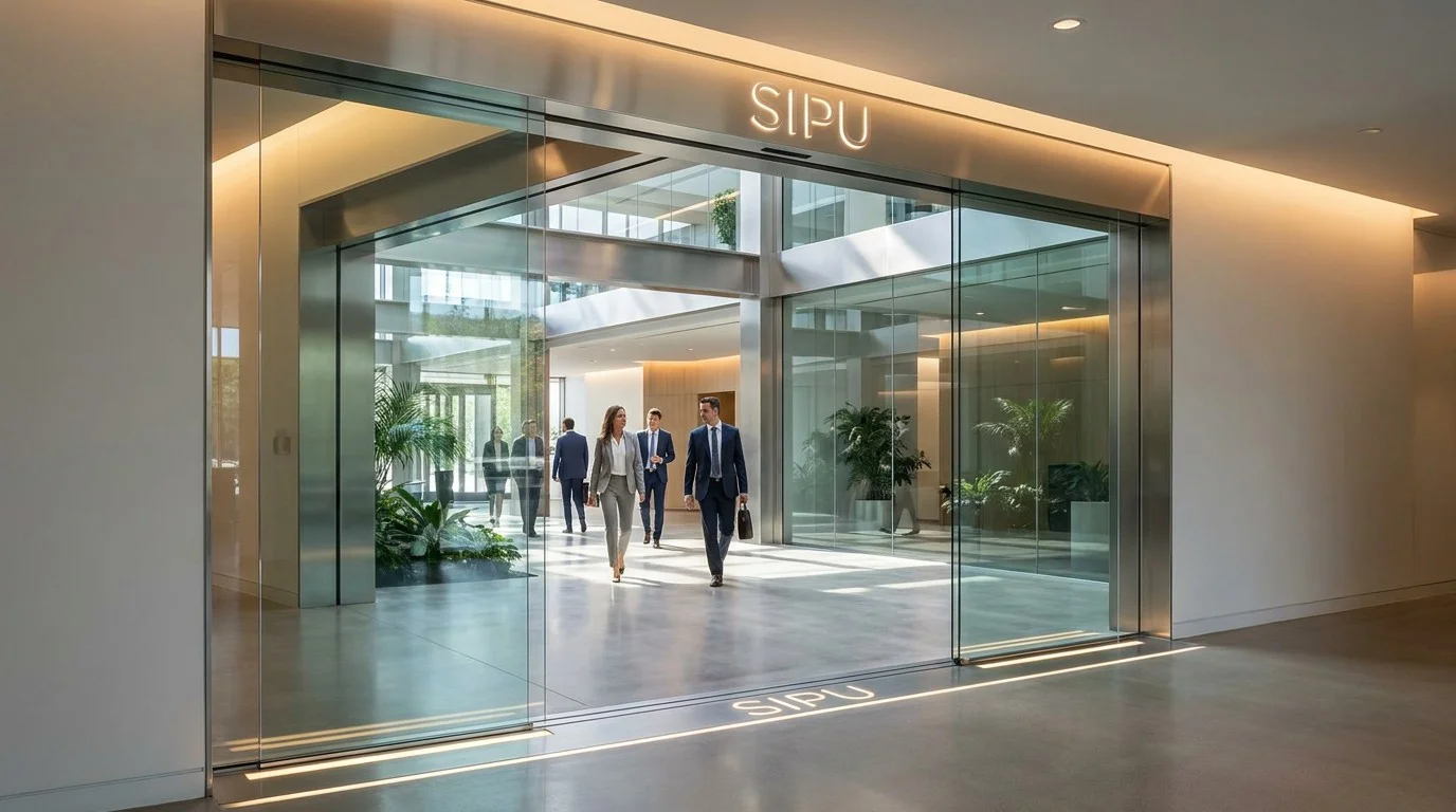 斯普智能(SIPU)磁悬浮自动门现代办公应用